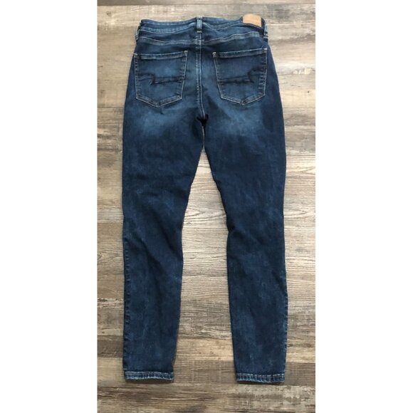 American Eagle Womens 8 Short Super Hi Rise Jeggings Blue Jeans New without Tags - Picture 2 of 6
